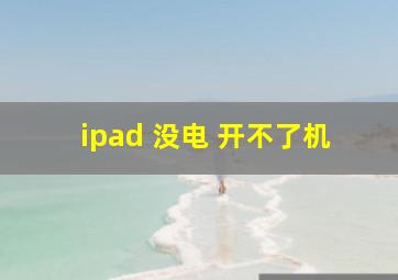 ipad 没电 开不了机